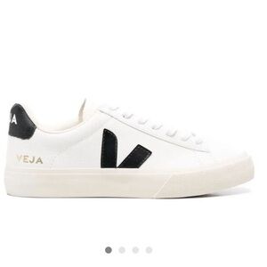 Veja White Leather Campo Sneaker with Black Accents